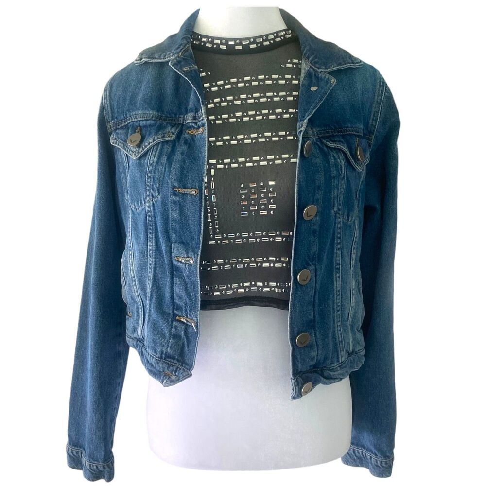 It's Only Rock and Roll Women Denim Jeans Jacket Small